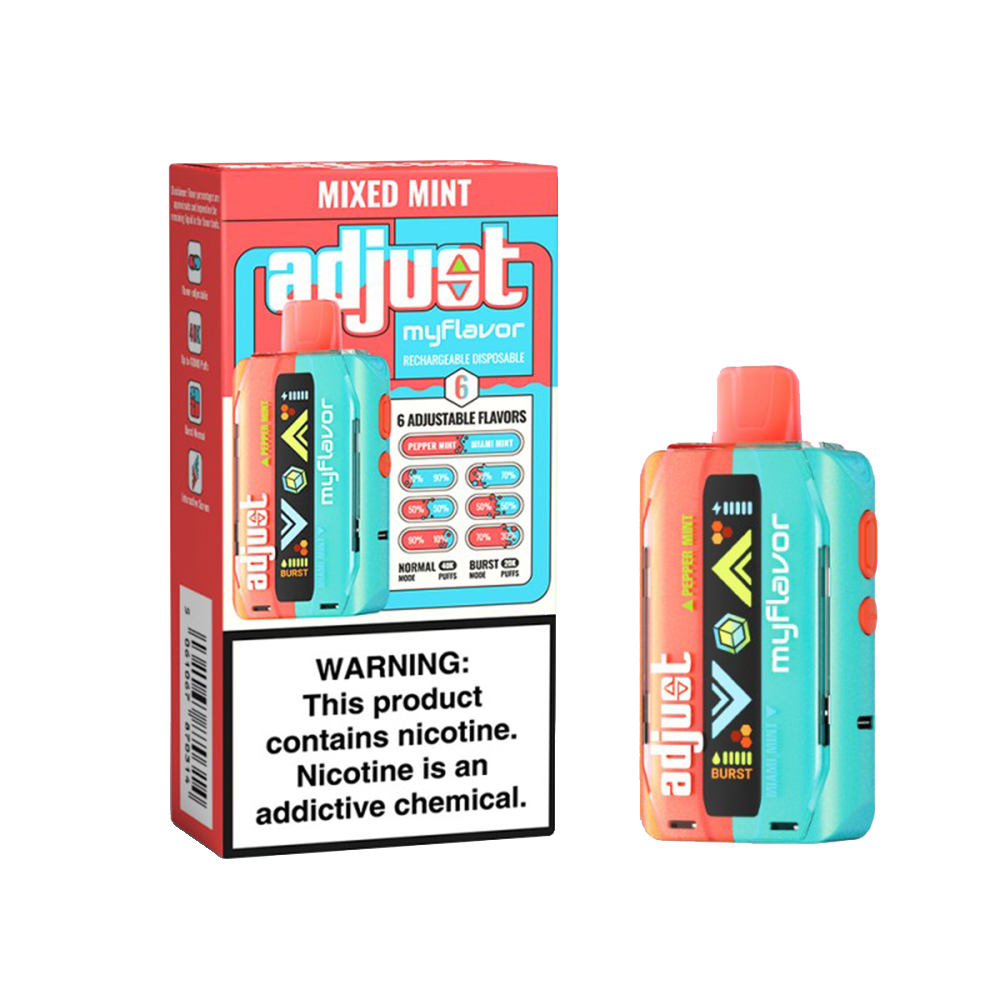 Adjust MyCool Disposable 20mL 50mg 40000 Puffs Mixed Mint with packaging