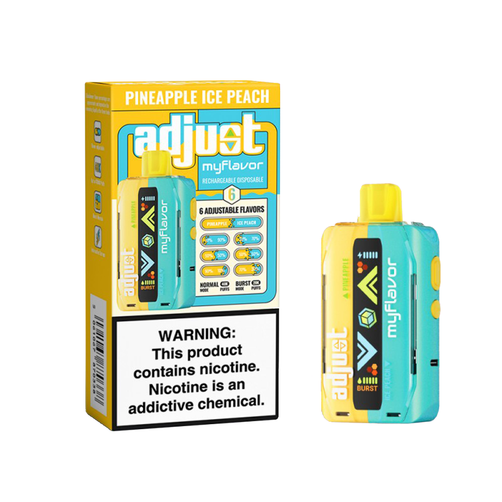 Adjust MyCool Disposable 20mL 50mg 40000 Puffs Pineapple Ice Peach with packaging