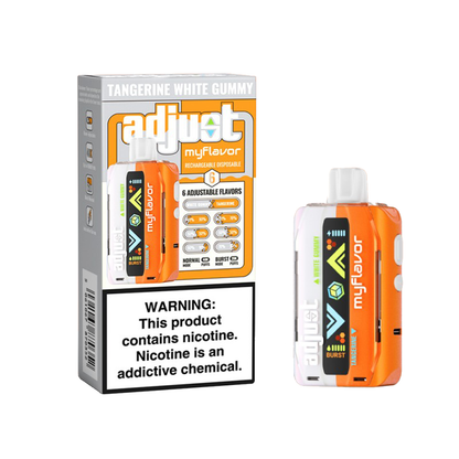 Adjust MyCool Disposable 20mL 50mg 40000 Puffs Tangerine White Gummy with packaging