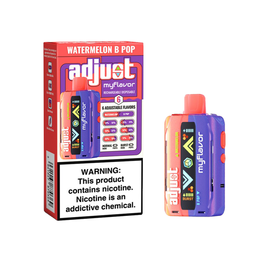 Adjust MyCool Disposable 20mL 50mg 40000 Puffs Watermelon B Pop with packaging