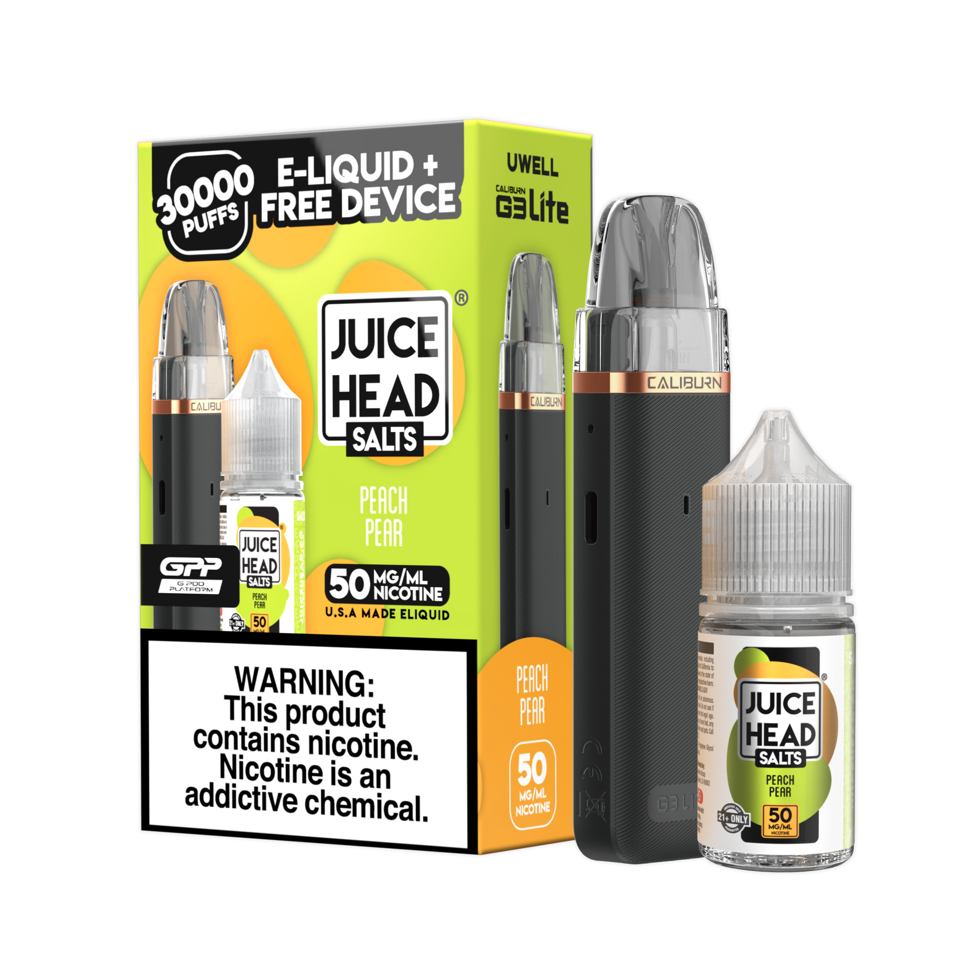 Juice Head Uwell Caliburn G3 Lite Collab Bundle Peach Pear with packaging