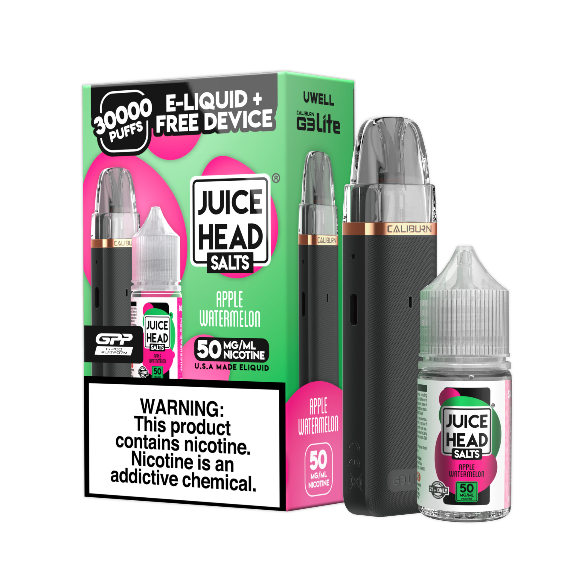 Juice Head Uwell Caliburn G3 Lite Collab Bundle Apple Watermelon with packaging