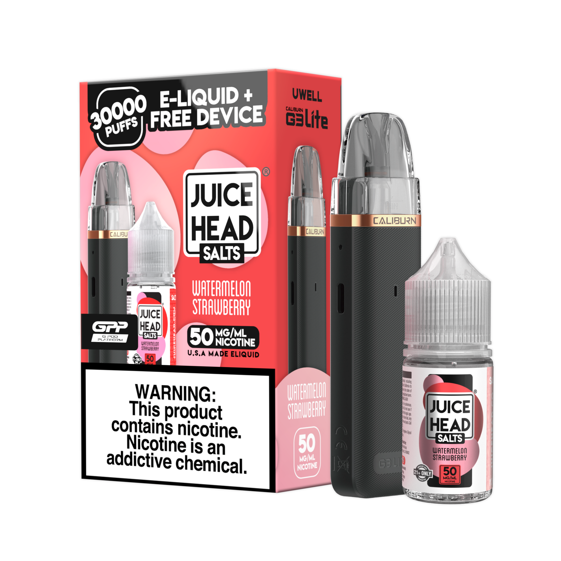 Juice Head Uwell Caliburn G3 Lite Collab Bundle Watermelon Strawberry with packaging