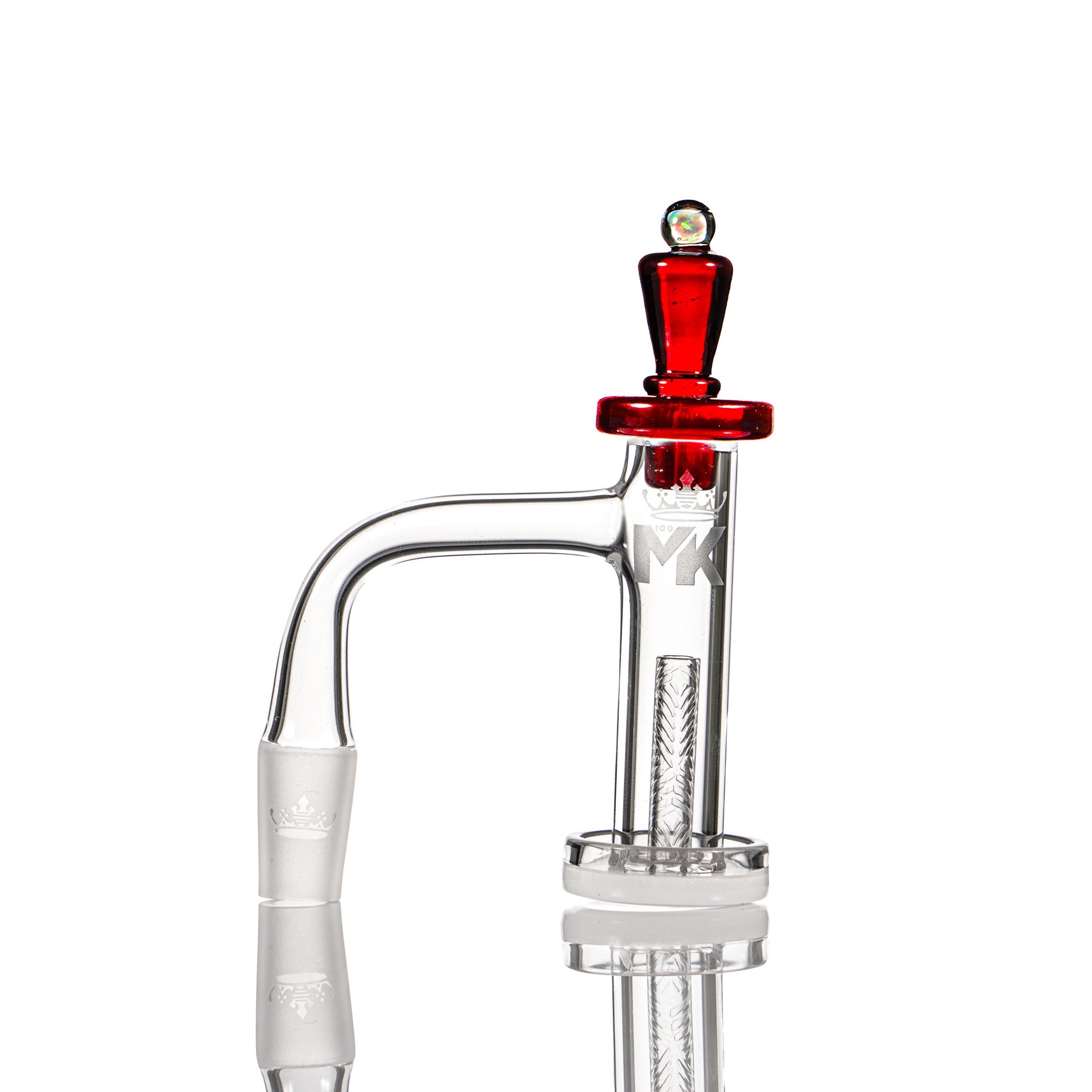 MKGlass MKQB22 XL White Bottom Glass Banger Red