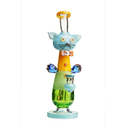 Lookah 12″ Cute Cat Gentleman Bong (WPC1207) Whatet Blue