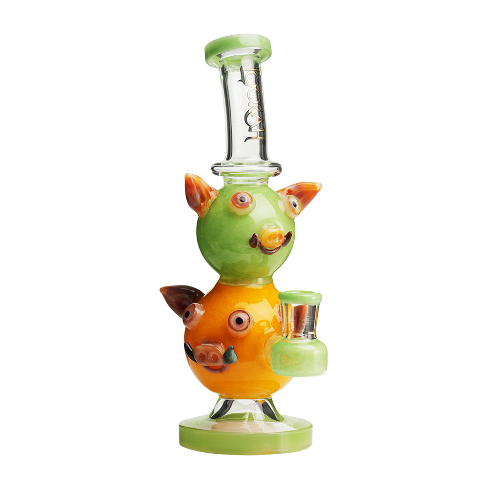 Lookah 10“ Cute Double Piggy Dab Rig (WPC1208) Green