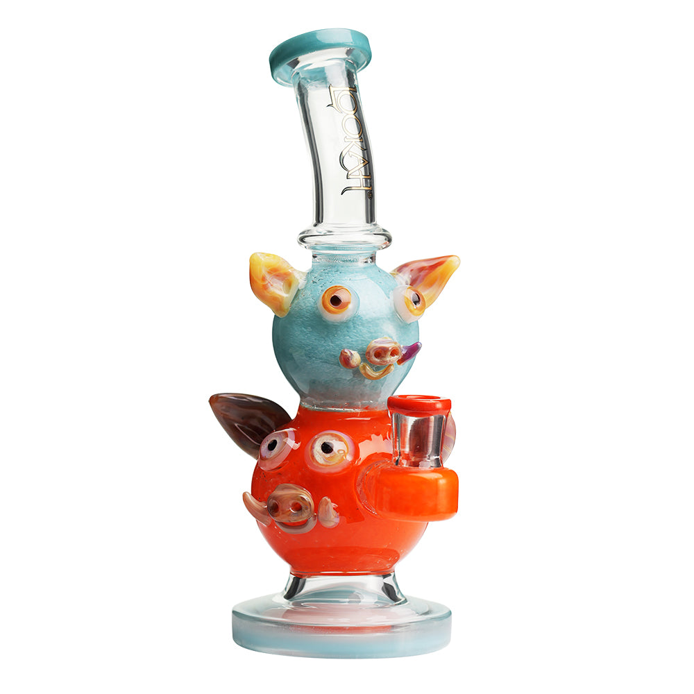 Lookah 10“ Cute Double Piggy Dab Rig (WPC1208) Whatet Blue