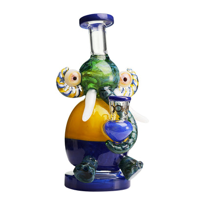 Lookah 9″ Mini Multicolored Elephant Dab Rig (WPC1209) Dark Blue