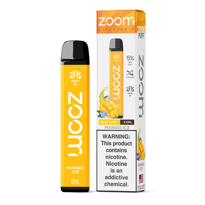 Zoom Disposable | 2000 Puffs | 5.5mL Mango Ice with packaging