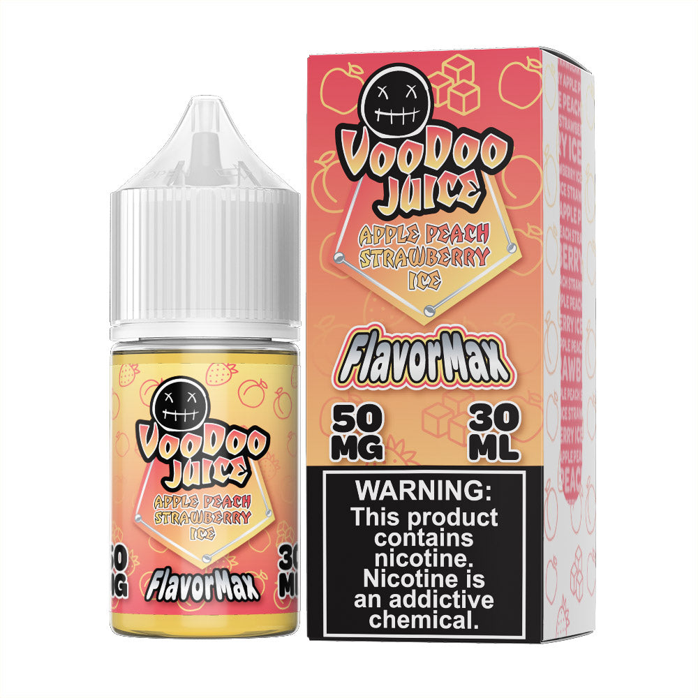 Apple Peach Strawberry Ice by Voodoo Juice FlavorMax Salt Series E-Liquid 30mL (Salt Nic) with packaging