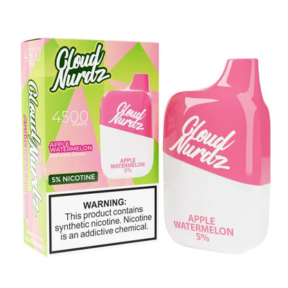 Cloud Nurdz 0% Disposable apple watermelon with packaging