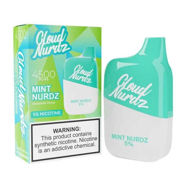 Cloud Nurdz 0% Disposable mint with packaging