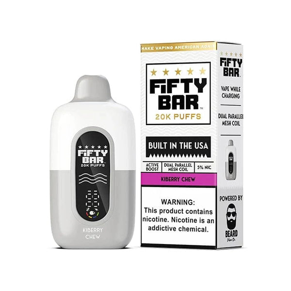 Fifty Bar V2 20K Disposable kiberry chew with packaging