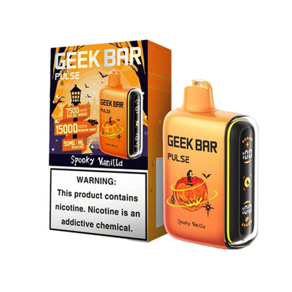 Geek Bar Pulse Disposable 15000 Puff 16mL 50mg spooky vanilla with packaging