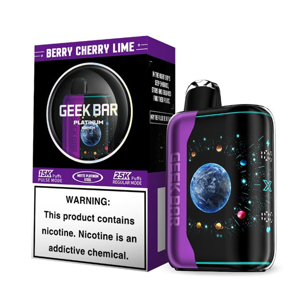 Geek Bar Pulse X Disposable berry cherry lime with packaging