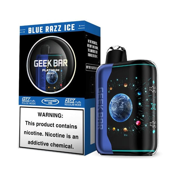 Geek Bar Pulse X Disposable blue razz ice with packaging