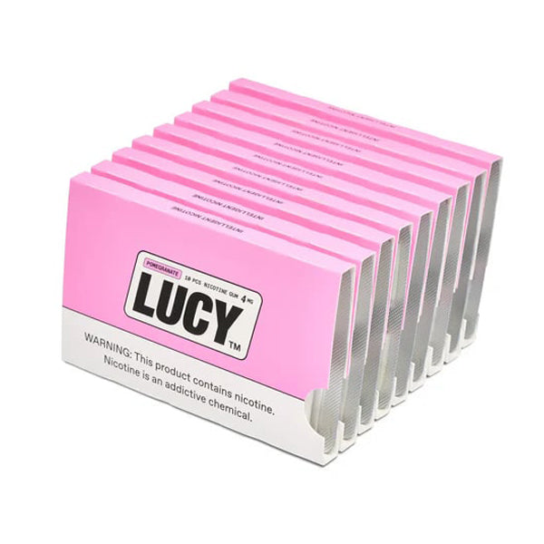 Lucy Nicotine Gum (10-Piece Blister Pack) pomegranate