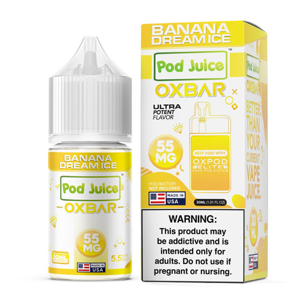 Oxbar Pod Juice Edition - Banana Dream Ice - 30mL Salts with packaging