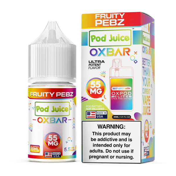 Oxbar Pod Juice Edition - Fruity Pebz - 30mL Salts with packaging