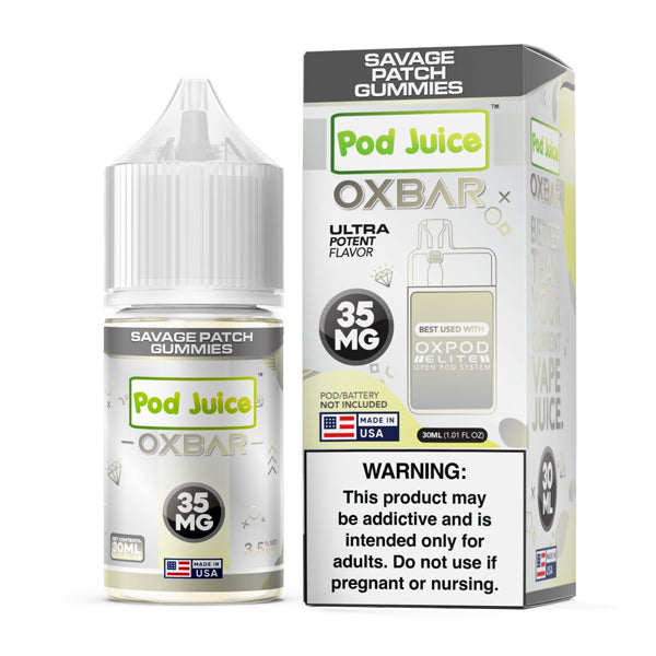 Oxbar Pod Juice Edition - Savage Patch Gummies - 30mL Salts with packaging