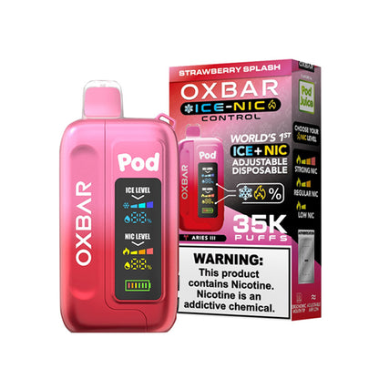 Oxbar Ice-Nic Control Pod Juice 35K Disposable strawberry splash with packaging