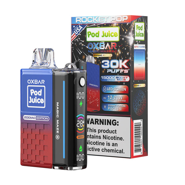 Oxbar Magic Maze 2.0 Pod Juice Edition Disposable 30000 Puffs 13mL 50mg rock pop with packaging