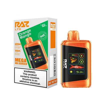 RAZ LTX Disposable 16mL 50mg 25000 Puffs orange mango with packaging