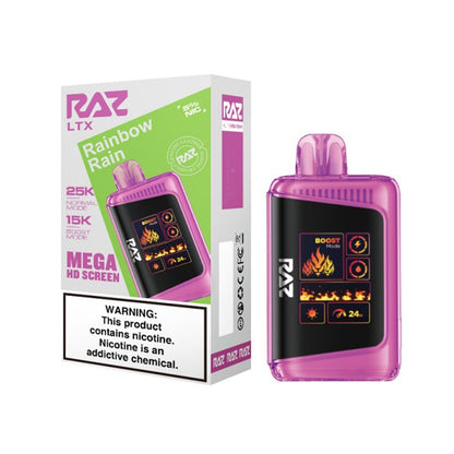 RAZ LTX Disposable 16mL 50mg 25000 Puffs rainbow rain with packaging