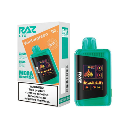 RAZ LTX Disposable 16mL 50mg 25000 Puffs wintergreen with packaging