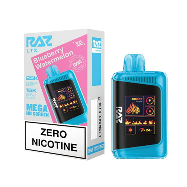 RAZ LTX Zero Disposable 16mL 50mg 25000 Puffs blueberry watermelon with packaging