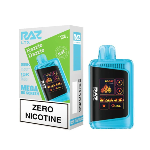 RAZ LTX Zero Disposable 16mL 50mg 25000 Puffs razzle dazzle with packaging