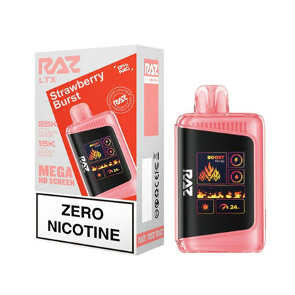 RAZ LTX Zero Disposable 16mL 50mg 25000 Puffs strawberry burst with packaging