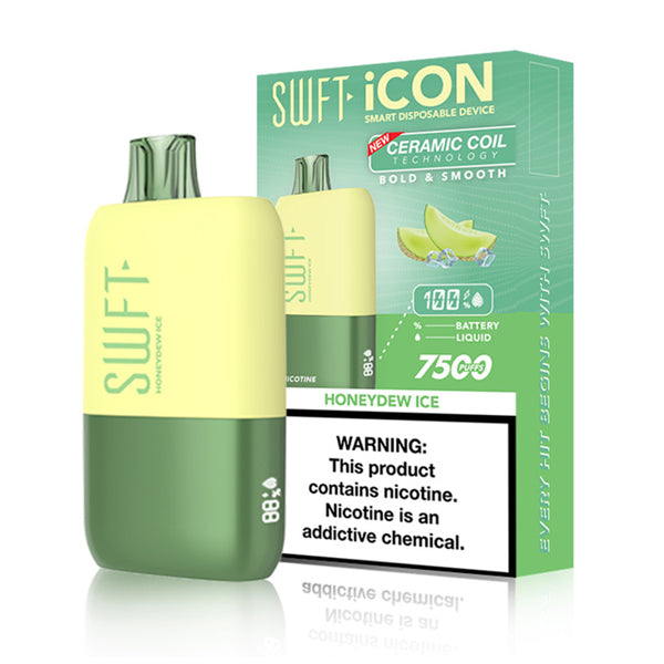 SWFT Icon Disposable 7500 Puffs 17mL 50mg honeydew ice with packaging