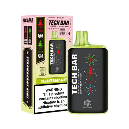 Tech Bar Disposable strawberry kiwi with packaging