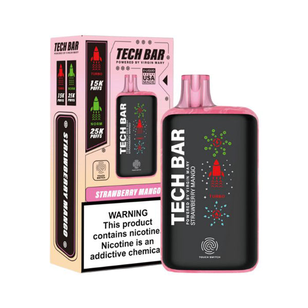 Tech Bar Disposable strawberry mango with packaging