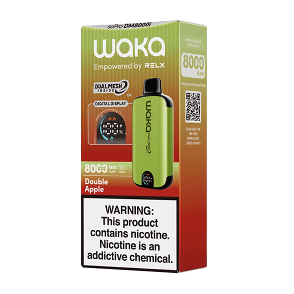 WAKA SoPro DM8000 Disposable 8000 Puff 17mL 50mg double apple packaging