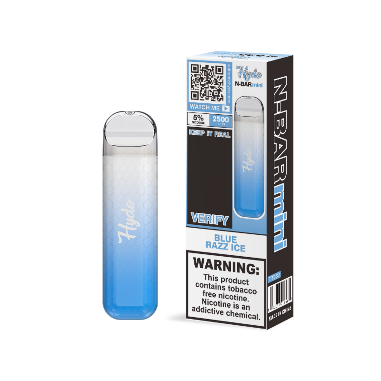 Hyde N-Bar Mini Disposable | 2500 Puffs | 7mL Blue Razz Ice with Packaging