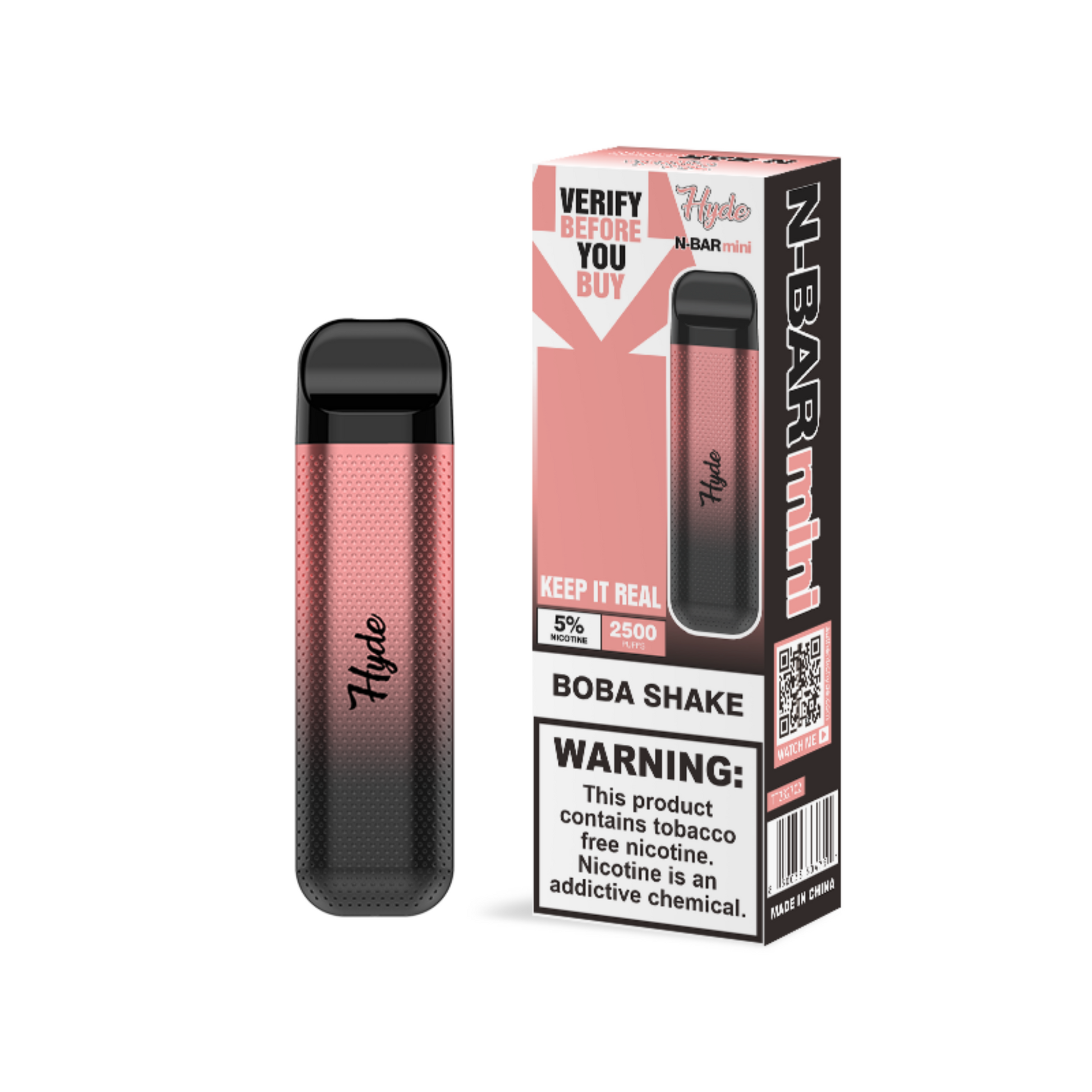 Hyde N-Bar Mini Disposable | 2500 Puffs | 7mL Boba Shake with Packaging