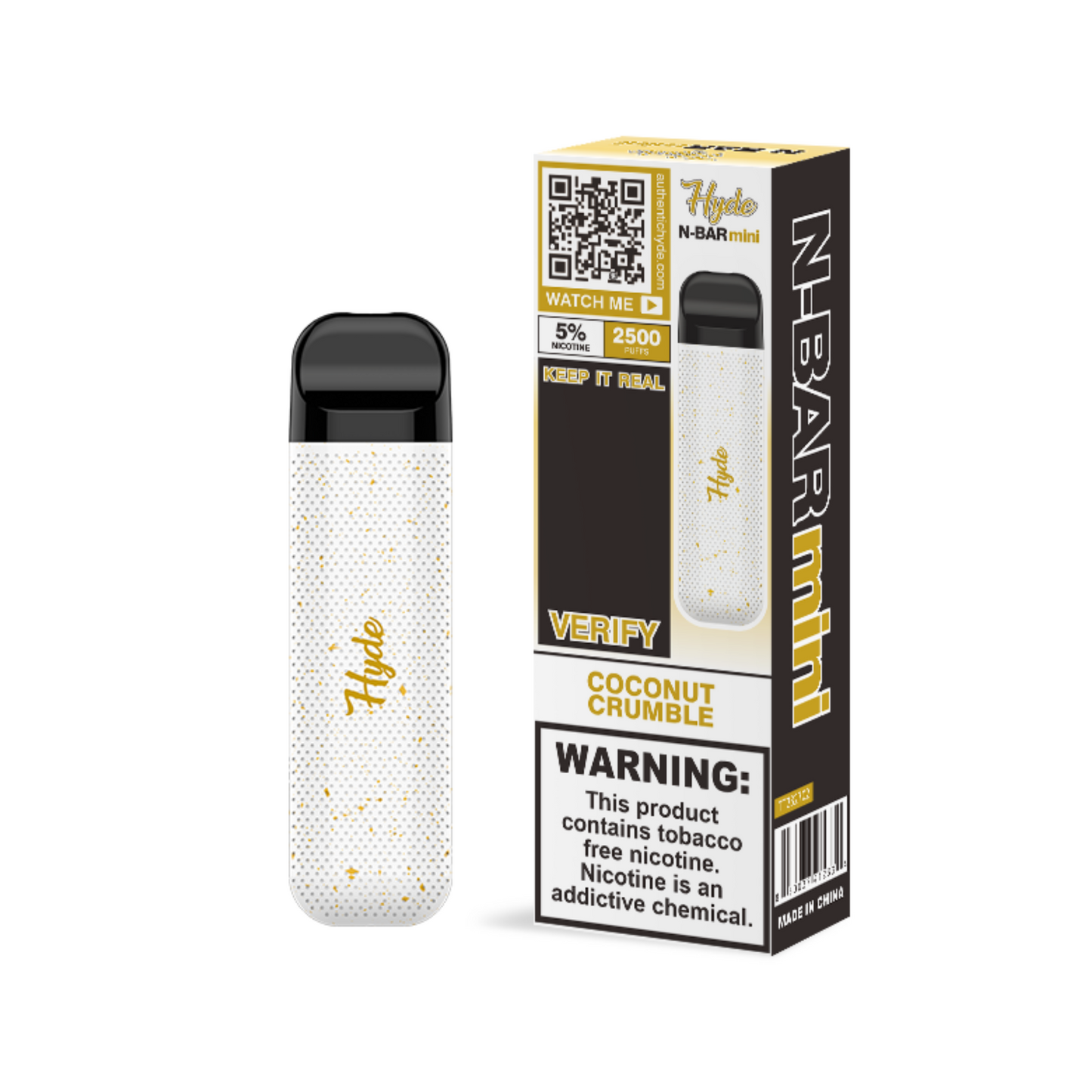 Hyde N-Bar Mini Disposable | 2500 Puffs | 7mL Coconut Crumble with Packaging