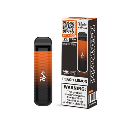 Hyde N-Bar Mini Disposable | 2500 Puffs | 7mL Peach Lemon with Packaging