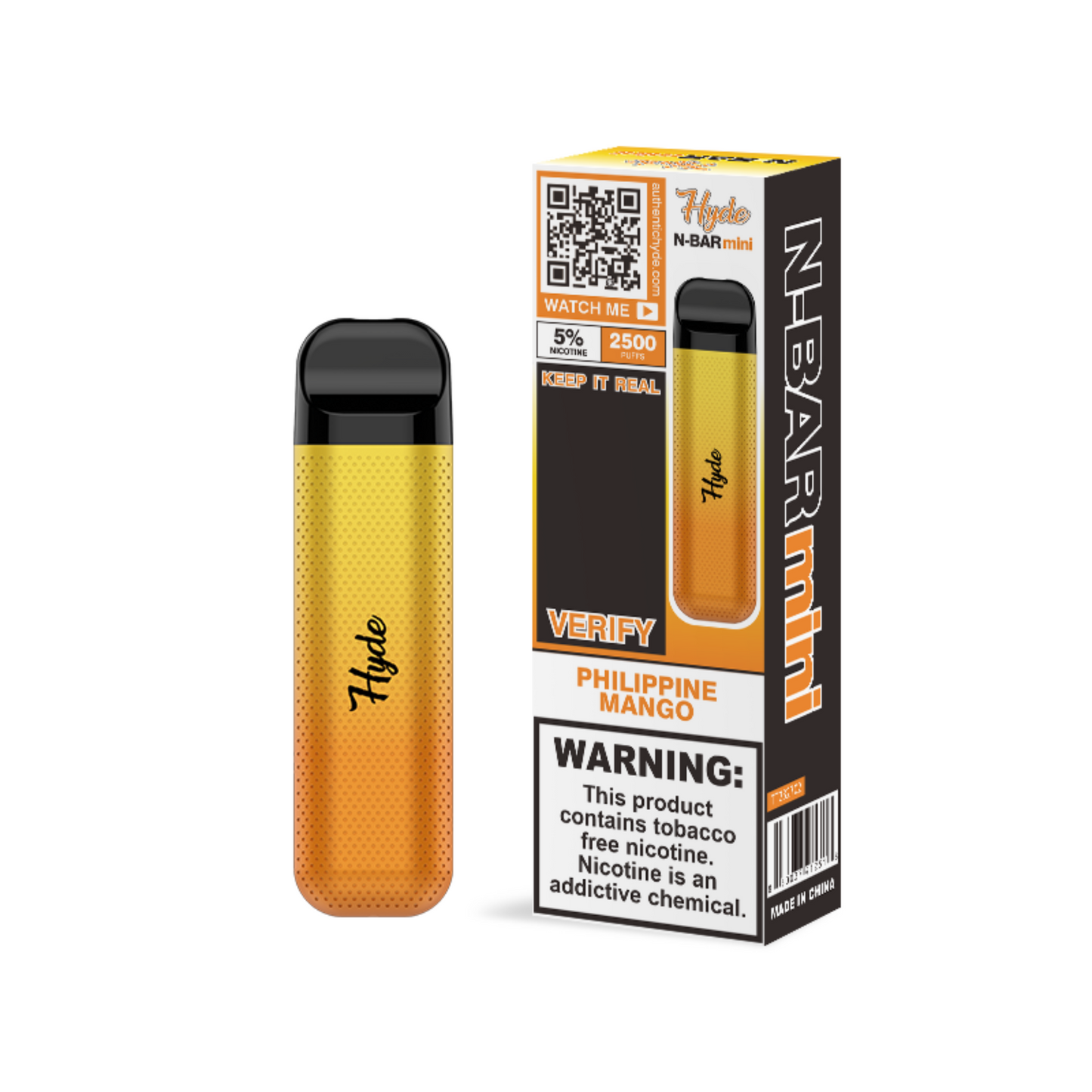 Hyde N-Bar Mini Disposable | 2500 Puffs | 7mL Philippine Mango with Packaging