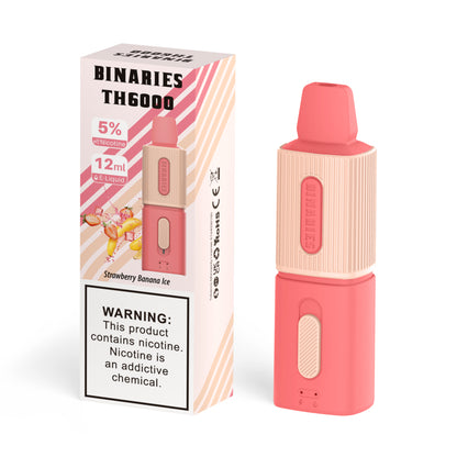HorizonTech – Binaries Cabin Disposable TH | 6000 Puffs | 12mL | 50mg Strawberry Banana Ice	 with Packaging