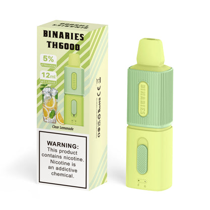 HorizonTech – Binaries Cabin Disposable TH | 6000 Puffs | 12mL | 50mg Clear Lemonade	 with Packaging