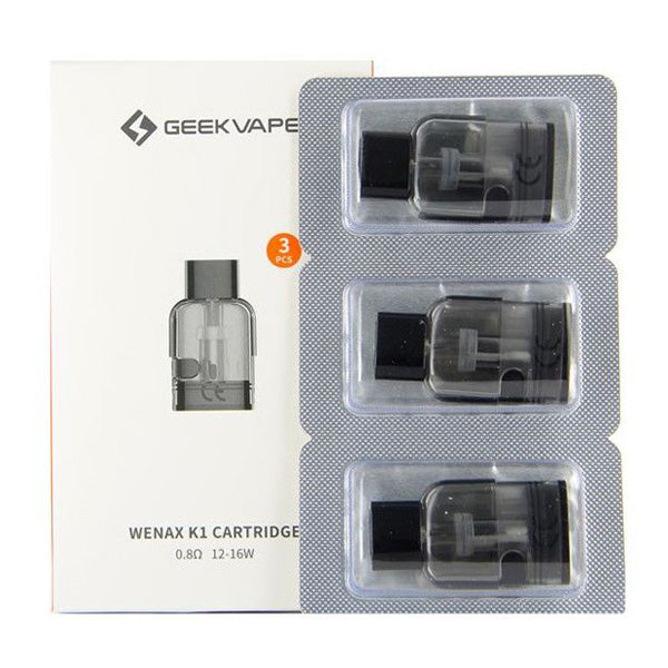 Geekvape Wenax K1 Replacement Pods 3-Pack 0.8ohm with packaging