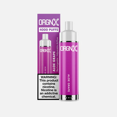 ORGNX Disposable | 4000 puffs | 9mL | 5% Aloe Grape with Packaging