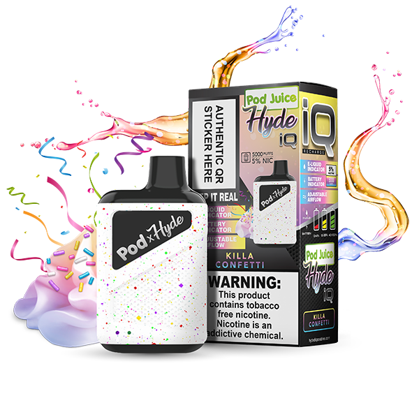 Pod Juice – Hyde IQ Disposable | 5000 Puffs | 8mL Killa Confetti With Packaging