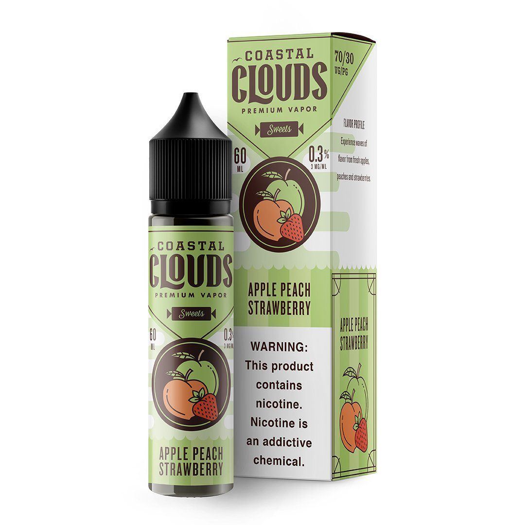 Apple Peach Strawberry by Coastal Clouds 60ml with packaging