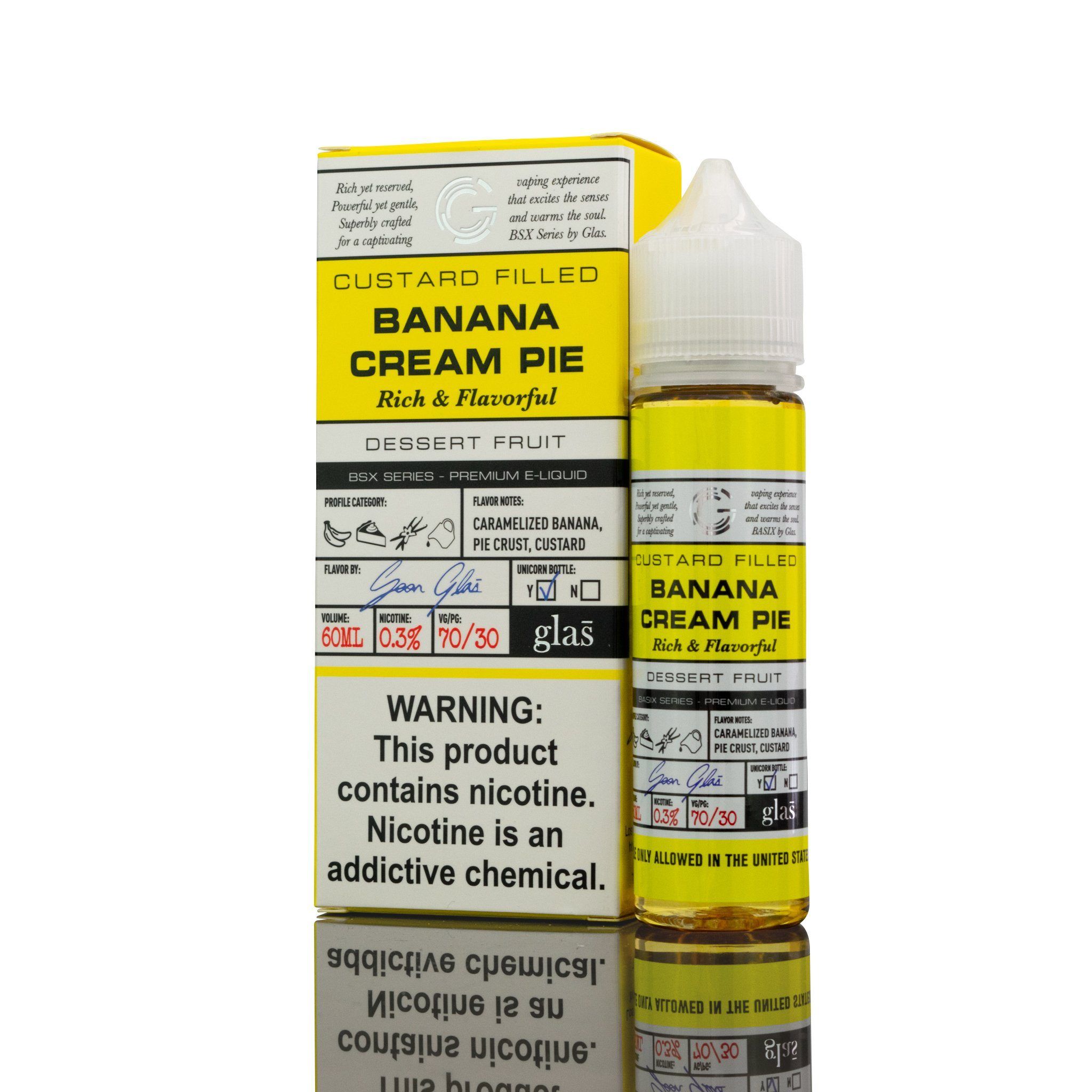 Banana Cream Pie by GLAS BSX Tobacco-Free Nicotine Series 60mL with Packaging