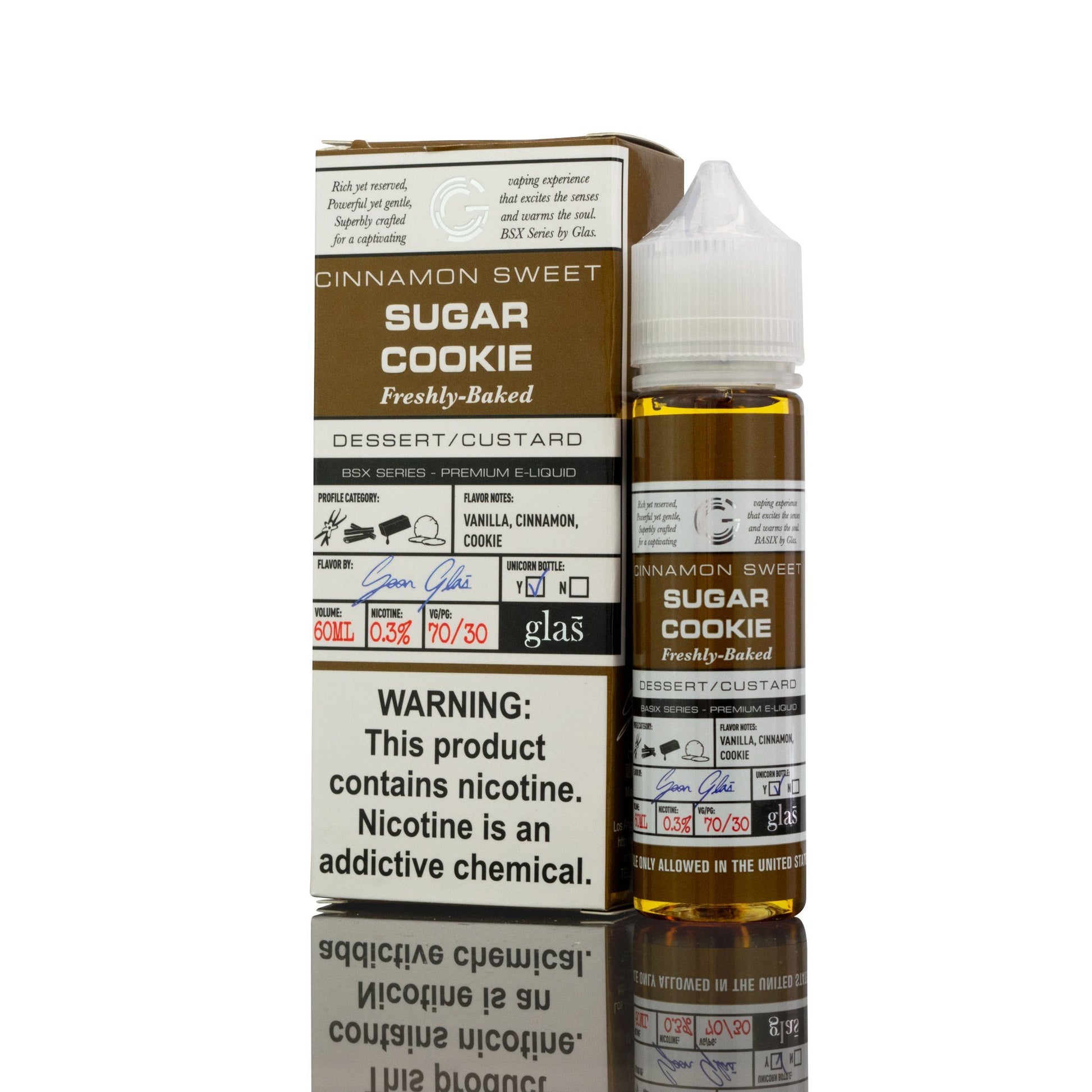 Sugar Cookie by GLAS BSX Tobacco-Free Nicotine Series 60mL with Packaging