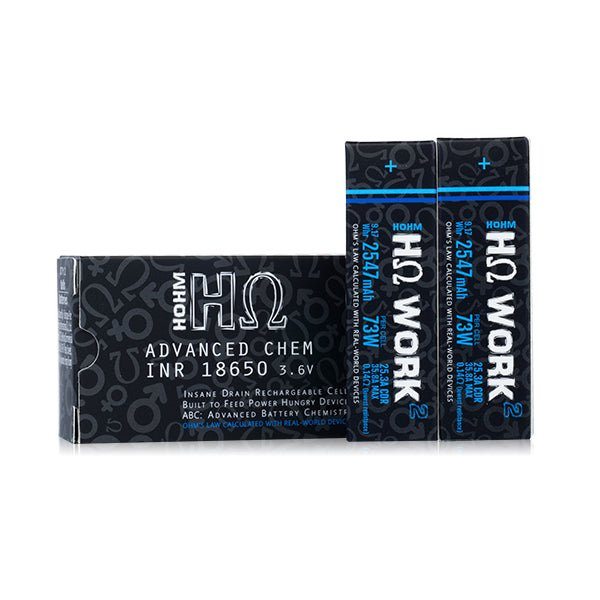 Hohm Tech Hohm Work 18650 Battery | 2547mAh | 25.3A | 2-Pack | With Box